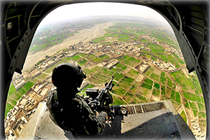 CH-47 Chinook helicopter gunner